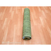 Modern and Contemporary Wool Hand Knotted Rug Green 3.0x5.3 -O075517