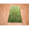Modern and Contemporary Wool Hand Knotted Rug Green 3.0x5.3 -O075517