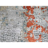 Modern and Contemporary Wool & Silk Hand Knotted Rug Orange 9.0x11.10 -O010178