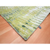 Modern and Contemporary Silk Hand Knotted Rug Green 9.0x12.2 -O075551