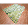 Modern and Contemporary Silk Hand Knotted Rug Green 9.0x12.2 -O075551