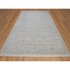 Fine Oriental Wool & Silk Hand Knotted Rug Ivory 8.11x12.1 -O091353