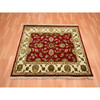 Rajasthan Wool & Silk Hand Knotted Rug Red 4.2x4.11 -O075605