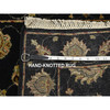 Rajasthan Wool & Silk Hand Knotted Rug Black 2.7x12.3 -O075611