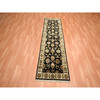 Rajasthan Wool & Silk Hand Knotted Rug Black 2.6x8.0 -O075624