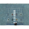 Modern and Contemporary Wool Hand Knotted Rug Blue 2.11x5.6 -O091311