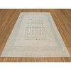 Modern and Contemporary Wool Hand Knotted Rug Ivory 8.1x10.0 -O091345
