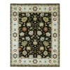 Tribal & Geometric Wool Hand Knotted Rug Black 7.11x10.1 -O083201
