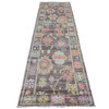 Oushak And Peshawar Wool Hand Knotted Rug Brown 3.0x9.8 -O020028