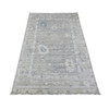 Oushak And Peshawar Wool Hand Knotted Rug Grey 3.11x5.10 -O020075