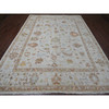 Oushak And Peshawar Wool Hand Knotted Rug Ivory 9.2x11.11 -O020193