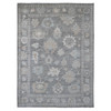 Oushak And Peshawar Wool Hand Knotted Rug Grey 8.10x11.10 -O020205
