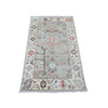 Oushak And Peshawar Wool Hand Knotted Rug Grey 2.11x4.9 -O020299