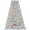 Oushak And Peshawar Wool Hand Knotted Rug Grey 2.11x10.6 -O020480