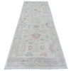 Oushak And Peshawar Wool Hand Knotted Rug Ivory 3.10x10.0 -O020767