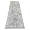 Oushak And Peshawar Wool Hand Knotted Rug Grey 2.8x7.9 -O020797