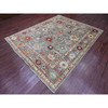 Oushak And Peshawar Wool Hand Knotted Rug Grey 7.9x9.5 -O020872