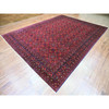 Tribal & Geometric Wool Hand Knotted Rug Red 9.10x13.1 -O020389