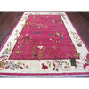 Oushak And Peshawar Wool Hand Knotted Rug Pink 9.1x12.0 -O021004