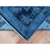 Overdyed & Vintage Wool Hand Knotted Rug Blue 8.11x11.11 -O020375