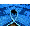 Overdyed & Vintage Wool Hand Knotted Rug Blue 8.11x11.11 -O020375