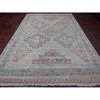 Tribal & Geometric Wool Hand Knotted Rug Ivory 8.8x11.8 -O020636