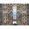 Tribal & Geometric Wool Hand Knotted Rug Grey 8.1x9.6 -O020637