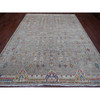 Tribal & Geometric Wool Hand Knotted Rug Grey 9.1x11.5 -O020740