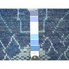 Tribal & Geometric Wool Hand Knotted Rug Blue 2.10x10.3 -O020746