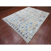 Tribal & Geometric Wool Hand Knotted Rug Grey 8.2x10.4 -O020835