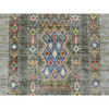 Tribal & Geometric Wool Hand Knotted Rug Grey 8.11x11.8 -O020846