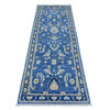 Oushak And Peshawar Wool Hand Knotted Rug Blue 2.10x7.7 -O020924