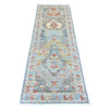 Oushak And Peshawar Wool Hand Knotted Rug Grey 2.9x8.0 -O089994