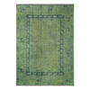 Overdyed & Vintage Wool Hand Knotted Rug Green 9.9x13.8 -O020904
