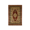 Fine Oriental Silk Hand Knotted Rug Red 4.0x6.0 -O075647