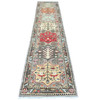 Oushak And Peshawar Wool Hand Knotted Rug Grey 2.7x11.6 -O020967