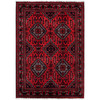 Tribal & Geometric Wool Hand Knotted Rug Red 5.0x7.0 -O0657