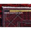 Tribal & Geometric Wool Hand Knotted Rug Red 3.11x6.4 -O0669