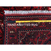 Tribal & Geometric Wool Hand Knotted Rug Red 2.3x5.2 -O0678