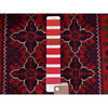 Tribal & Geometric Wool Hand Knotted Rug Red 2.3x4.8 -O0687