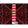 Tribal & Geometric Wool Hand Knotted Rug Red 2.4x5.8 -O0698