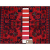 Tribal & Geometric Wool Hand Knotted Rug Red 2.9x3.10 -O0707