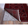 Tribal & Geometric Wool Hand Knotted Rug Red 2.3x4.6 -O0719