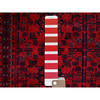 Tribal & Geometric Wool Hand Knotted Rug Red 3.5x4.10 -O0730