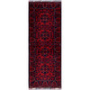 Tribal & Geometric Wool Hand Knotted Rug Red 1.10x4.10 -O0749