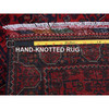 Tribal & Geometric Wool Hand Knotted Rug Red 1.9x4.9 -O0753