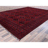 Tribal & Geometric Wool Hand Knotted Rug Red 9.10x12.8 -O0764