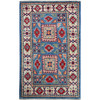 Kazak Wool Hand Knotted Rug Blue 1.10x3.0 -O0378