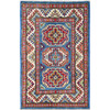 Kazak Wool Hand Knotted Rug Blue 2.0x3.0 -O0381