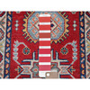 Kazak Wool Hand Knotted Rug Red 2.1x3.1 -O0386